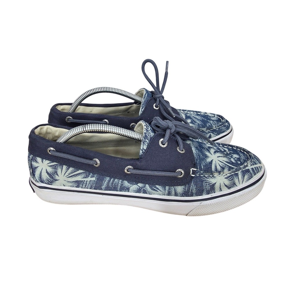 Sperry Top-Sider Bahama II Boat Shoes Mens 11M Blue Tropical Canvas Slip On